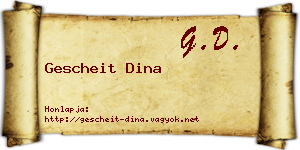 Gescheit Dina névjegykártya
